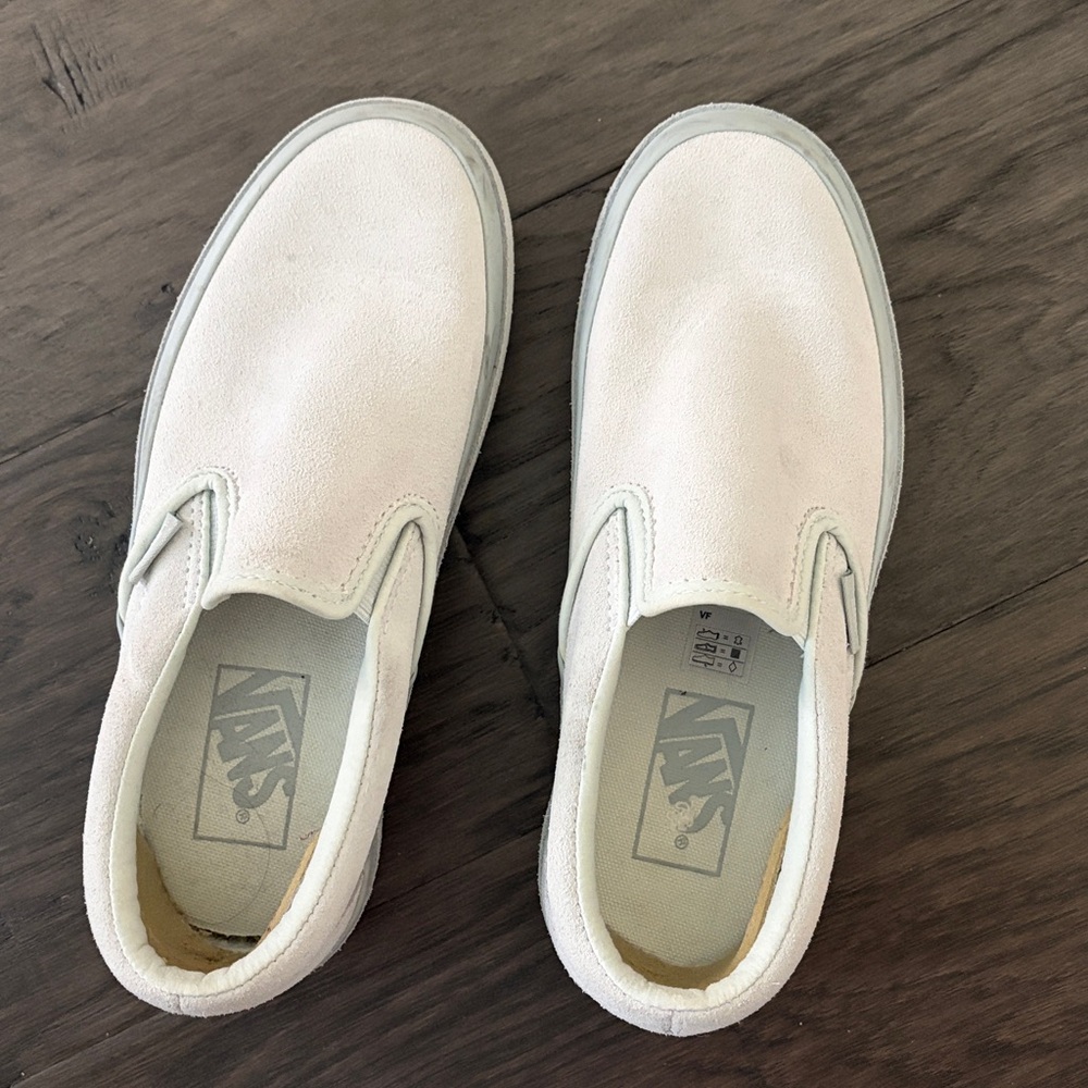 Vans Slip-On Suede Flatform Sneakers in Light Mint